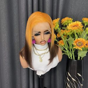 180 density  Glueless hair transparent lace 13x4 lace front bob wig straight